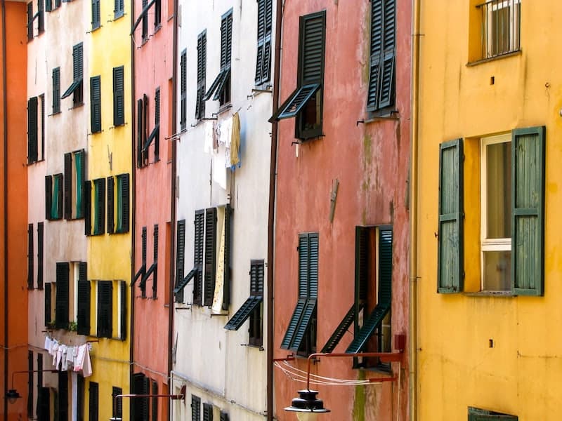 Colourful buildings in Genoa.