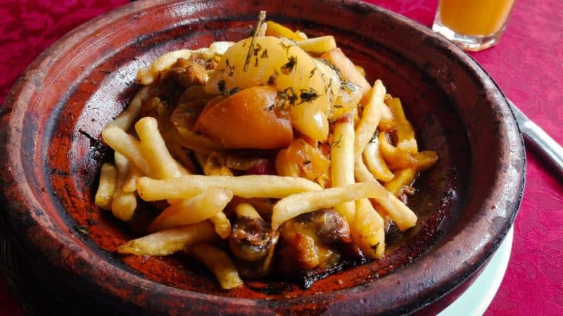 Chicken tagine with chips | Marrakech: A Foodie's Guide