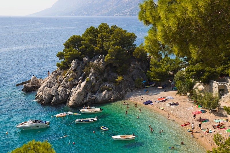 View of Brela beach, Croatia