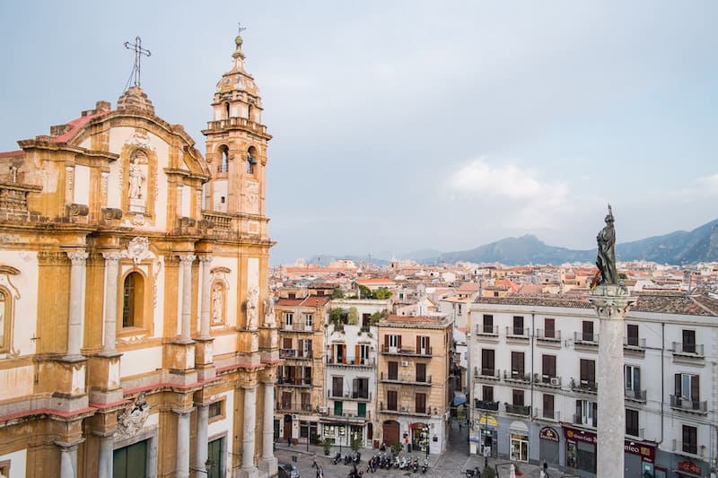 Church and piazza in Palermo