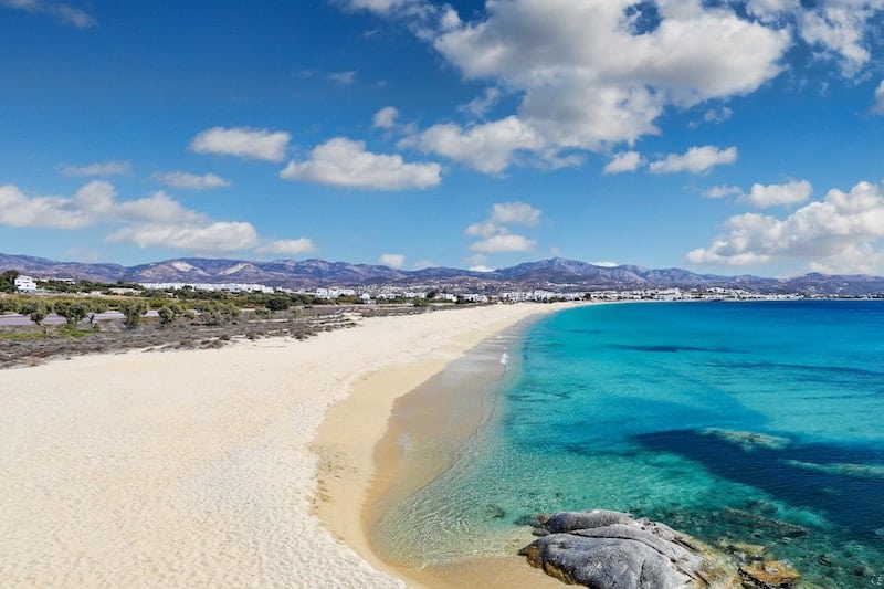 White sandy beach on Naxos