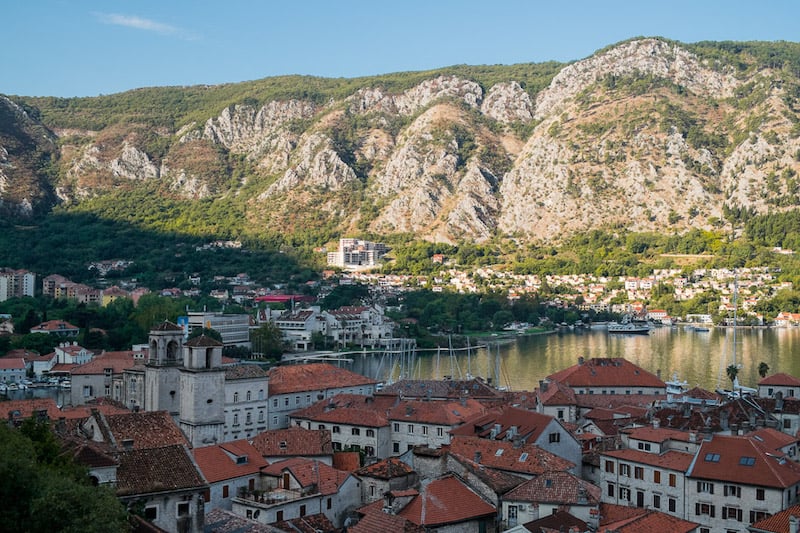View of Kotor town and bay