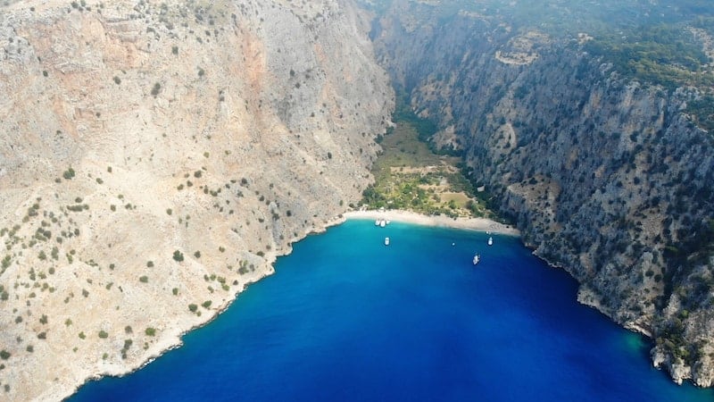 Aerial view of Butterfly Valley.