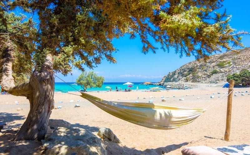 Beach hammock on Gavdos.