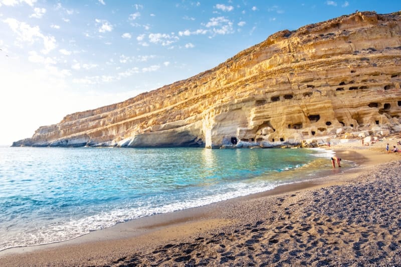 Famous beach rocks of Matala