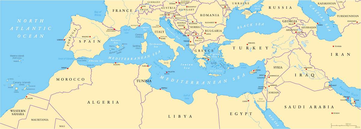 map of the greater Mediterranean region