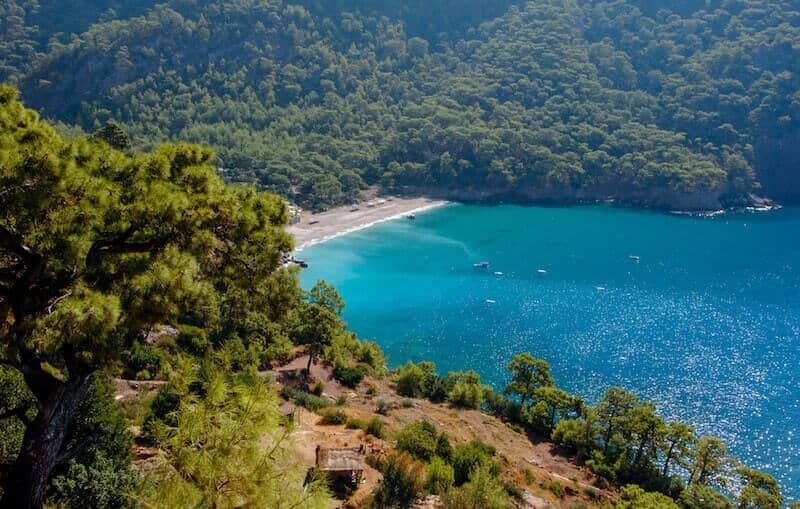 Kabak beach from the hills.