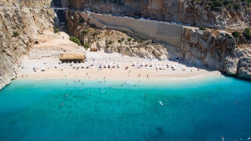 Aerial view of Kaputas beach near Kalkan.