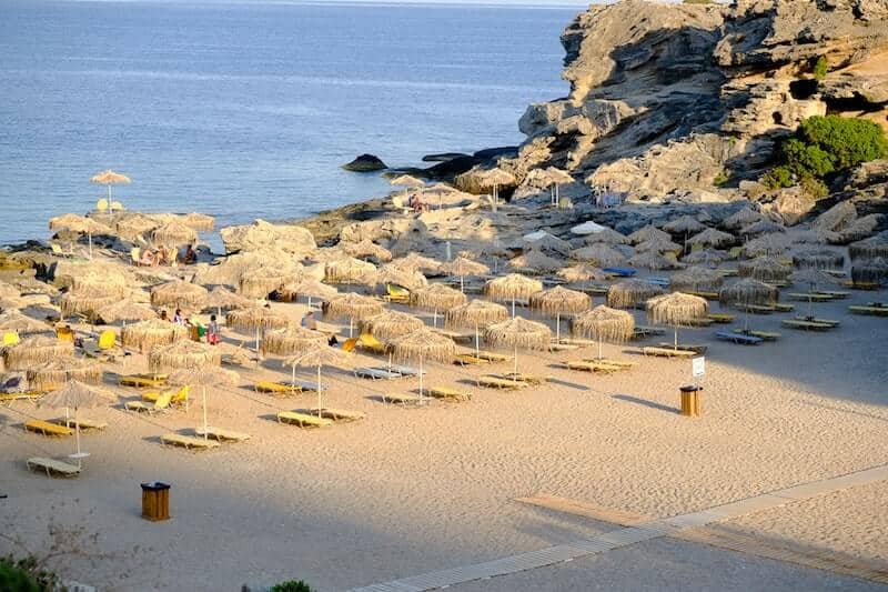 sun loungers on Jordan beach