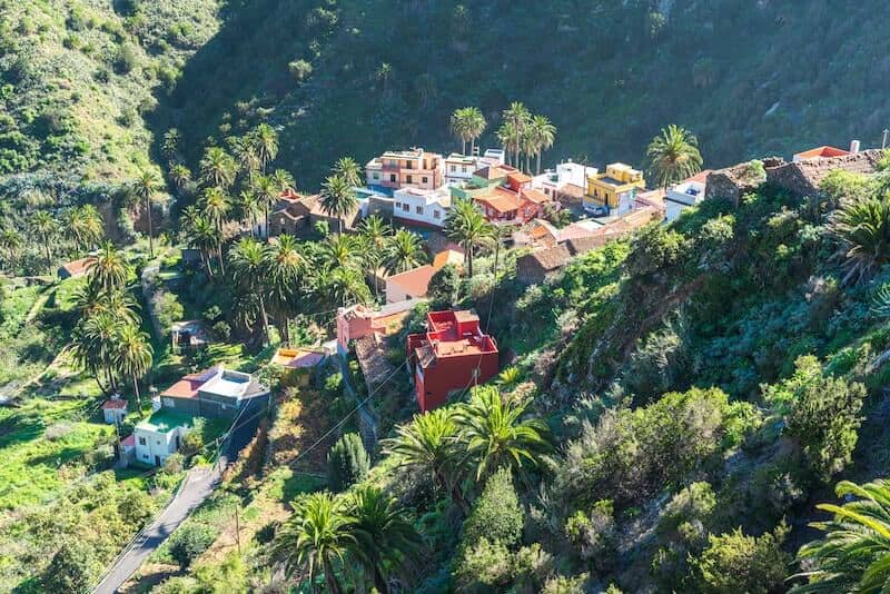 colourful valley village in La Gomera