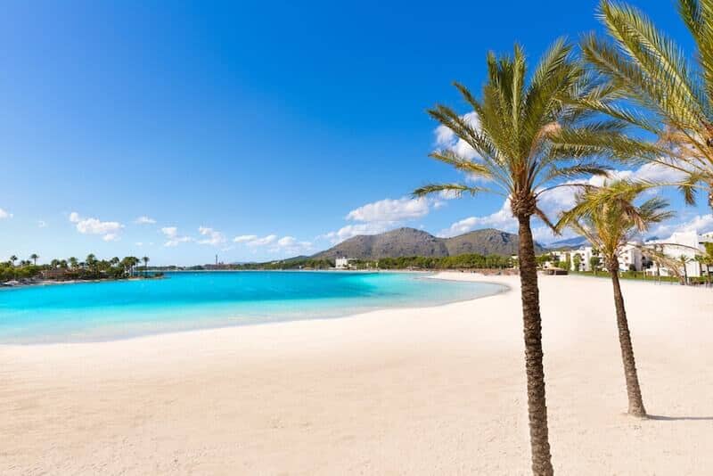 White sandy beach at Alcudia.