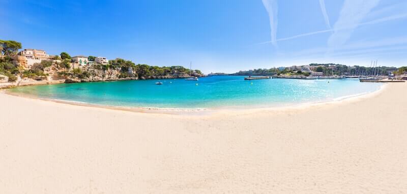 sandy beach at Portocristo, Mallorca
