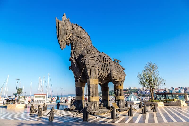 Wooden Trojan horse at Canukkale