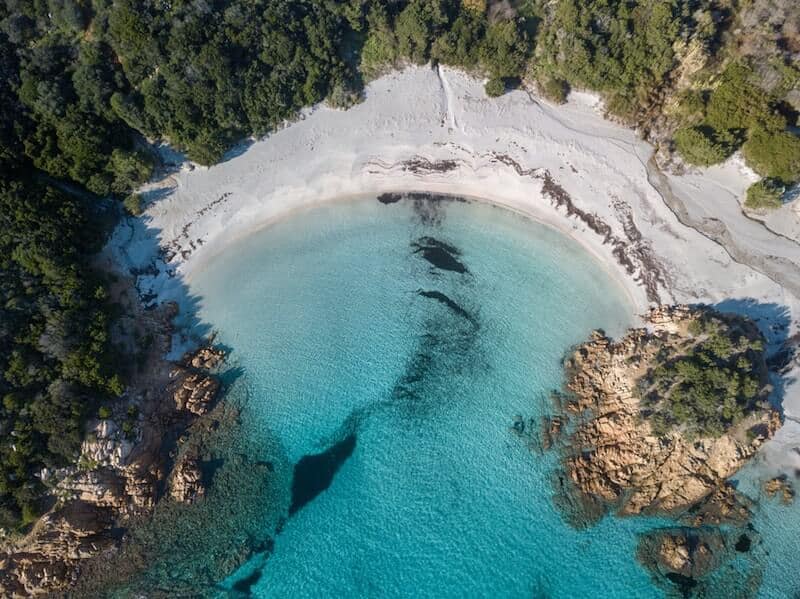 Drone shot of Spiaggia del Principe.