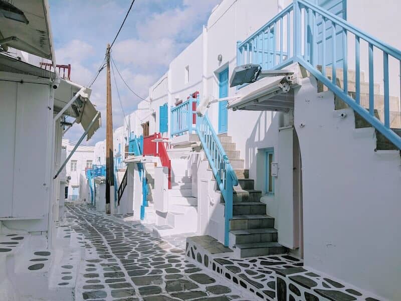 Narrow streets in Mykonos Chora