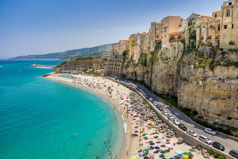 Tropea's busy sands.