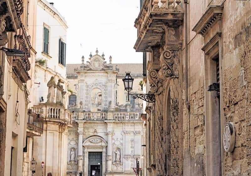 Church facades in Lecce.