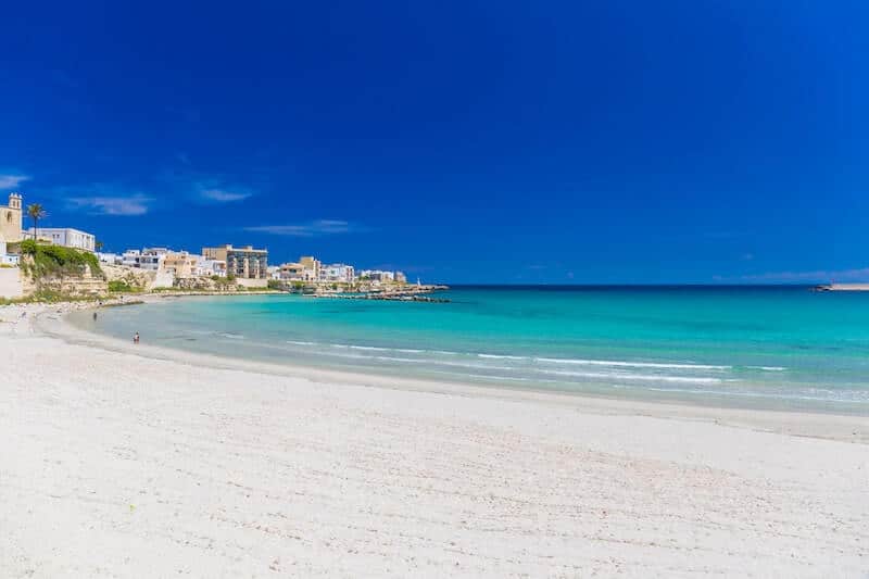 The main town beach at Otranto.