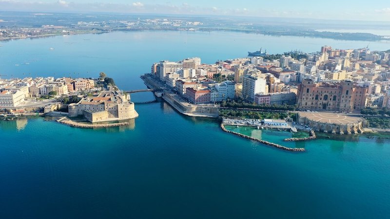 Aeriel view of Taranto.