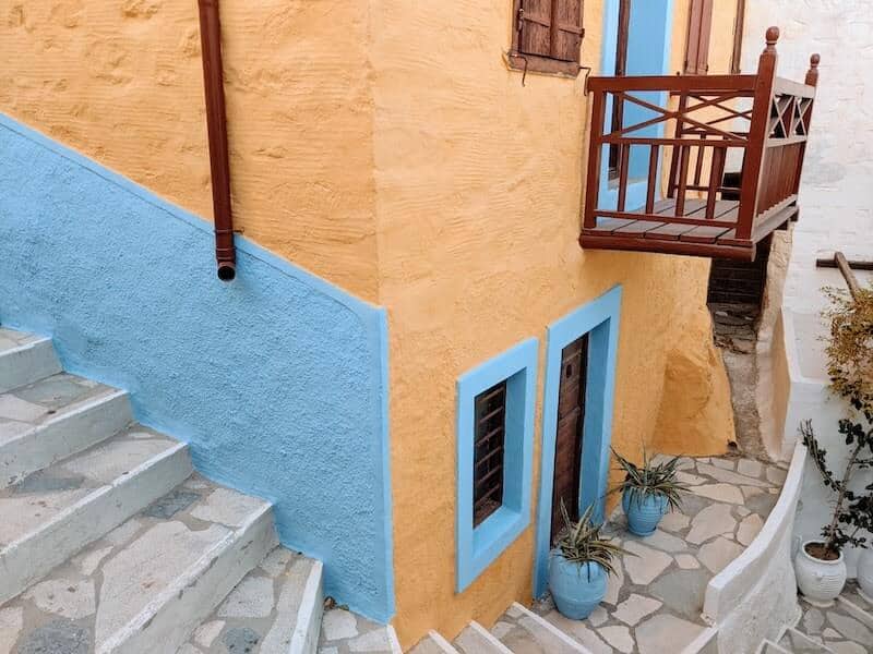 Colourful wall in Ano Syros.