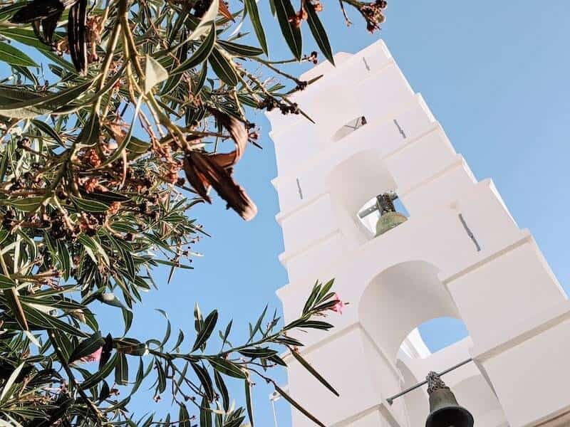 Church bell tower in Ano Syros.