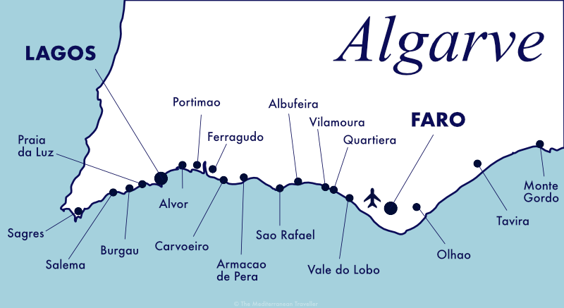 Map of the Algarve.