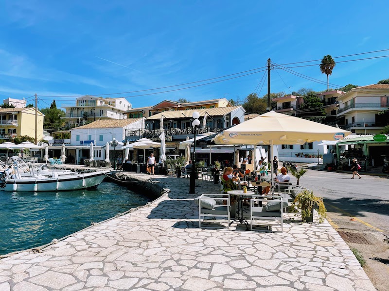 Cafes on Kassiopi waterfront.