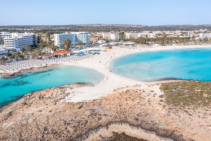 Double sands at Nissi Beach, Ayia Napa.