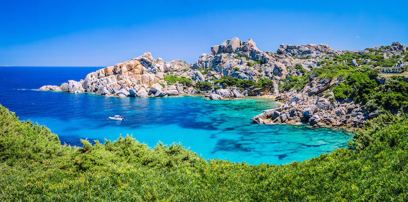 Capo Testa coastline with impressive granite rocks.