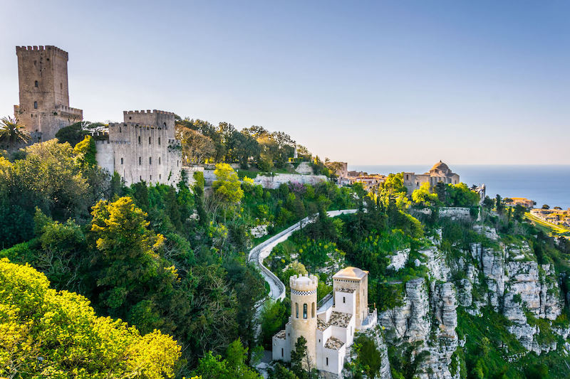 The hilltop castle in Erice.