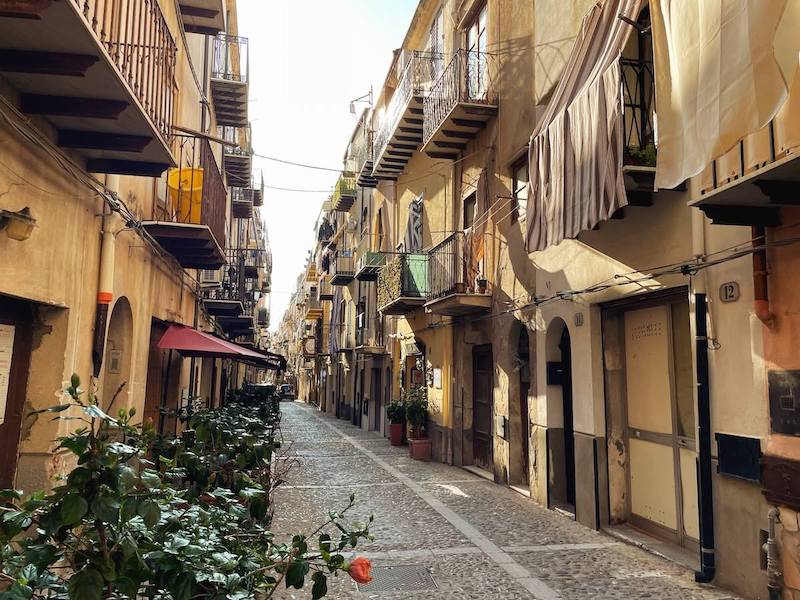 Typical backstreet in Cefalu.