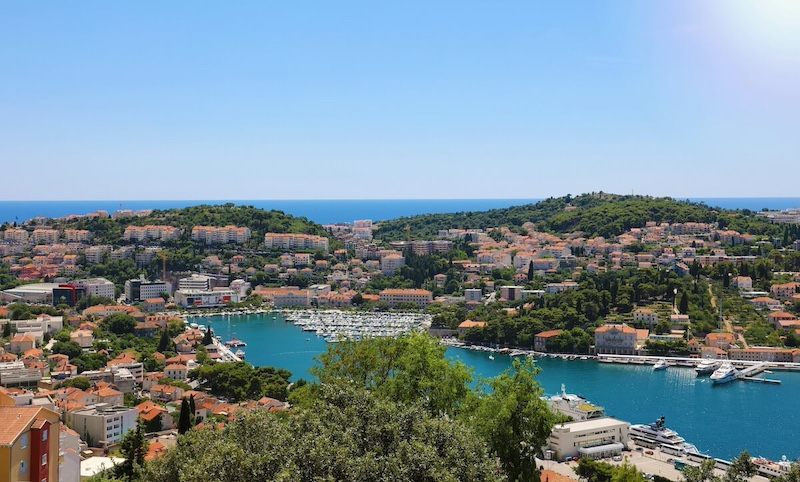 View across the port to the Lapad Peninsula.