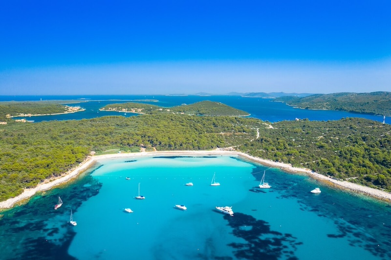 Sakarun Beach from the air.