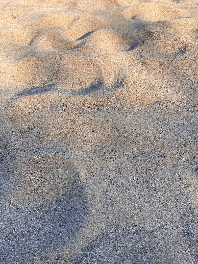 Close up of the sand on Skala beach.